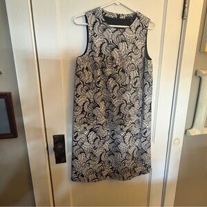 NWT Brooks Brothers Sheath Dress Black White Size 6 Paisley Print